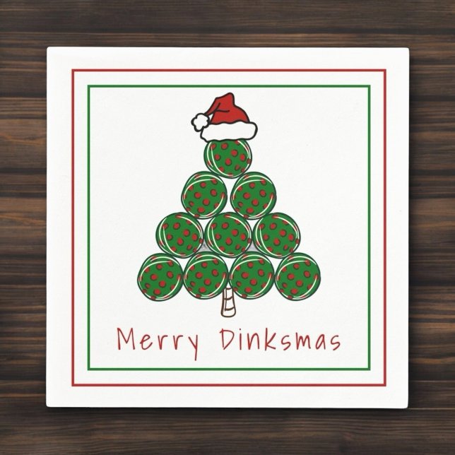 Glad Dinksmas Pickleball Julgran Holiday  Pappersservett (Skapare uppladdad)