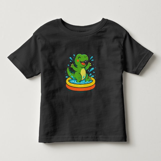 Glad Dino Splash   T Shirt (Framsida)