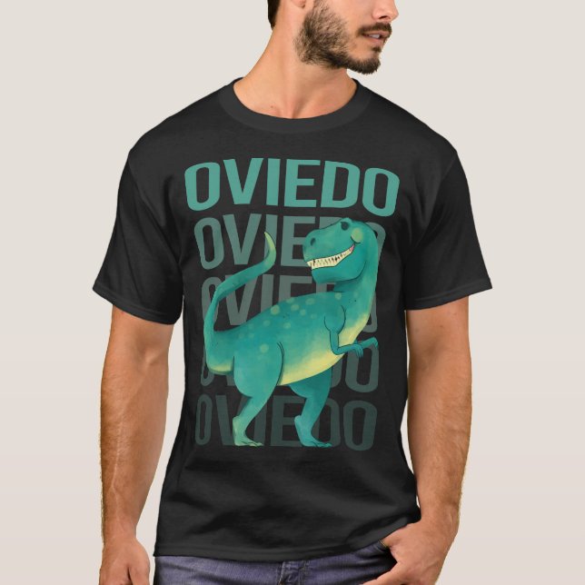 Glad dinosaur Oviedo T Shirt (Framsida)