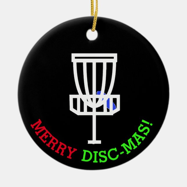 Glad Disc-Mas Rolig Discgolf Jul Julgransprydnad Keramik (Framsidan)