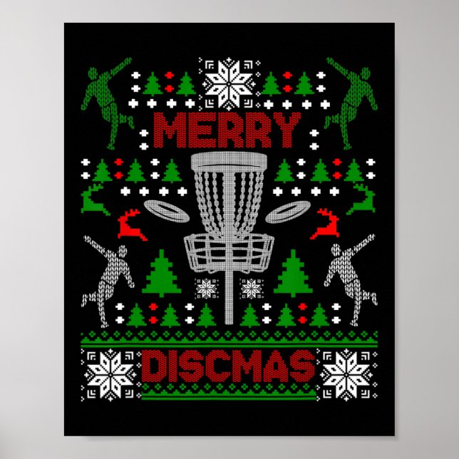 Glad Discmas Disc Golf fulständig jultröja Par Poster (Framsidan)