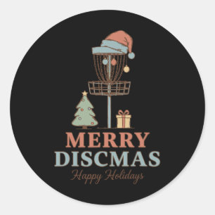 Glad Discmas God Jul Discgolf Korg Scen Runt Klistermärke