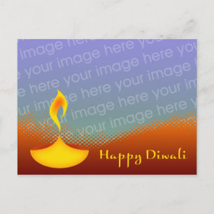 glad diwali diya fotokort vykort