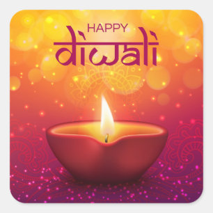 Glad Diwali Fyrkantig dekal Fyrkantigt Klistermärke