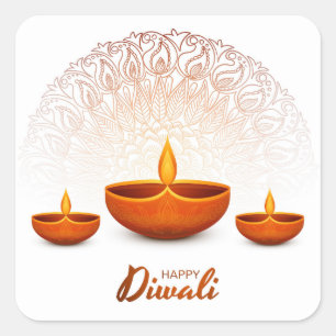 Glad Diwali Fyrkantig dekal Fyrkantigt Klistermärke