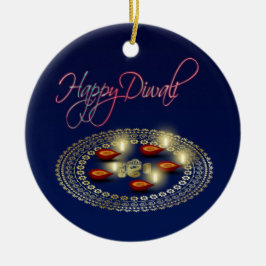 Glad Diwali Ganesha Rangoli - Ornament