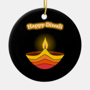 Glad Diwali Julgransprydnad Keramik
