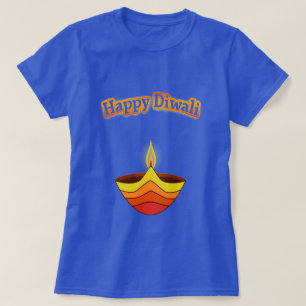 Glad Diwali och Diya-lampa T-shirt