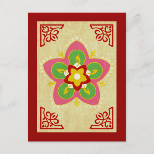glad diwali rangoli vykort