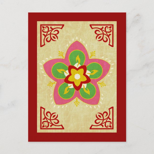 glad diwali rangoli vykort (Framsida)