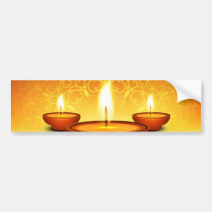 Glad Diwali tändande oljelampor gyllene grön Bildekal