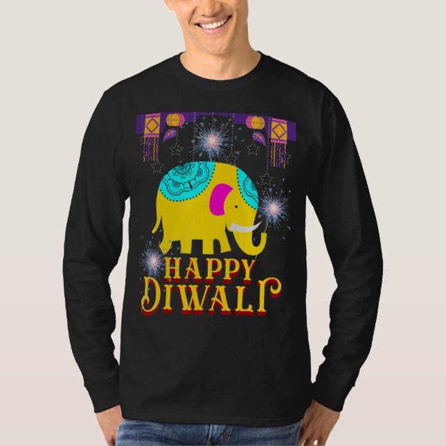 Glad Diwali Tröja Divali Rangoli Lampor Män Kvinno (Framsida)