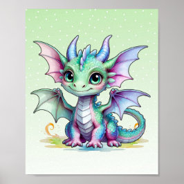 Glad Drakunge Konst Poster