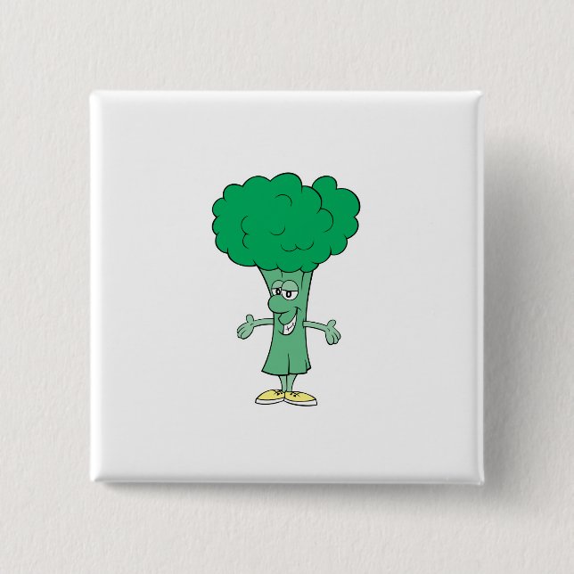 glad dum broccoli tecknad serie knapp (Framsida)