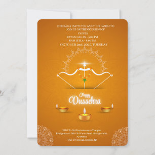 Glad Dussehra-festfirande inbjudan