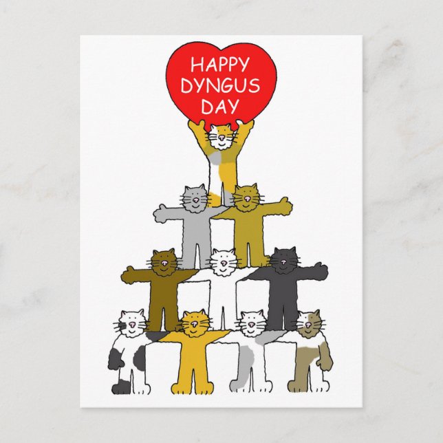 Glad Dyngus-dagen aprilserie katter Vykort (Framsida)
