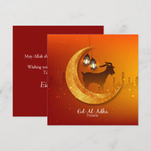 Glad Eid Al Adha Mubarak Vita Geten Islamisk Julkort