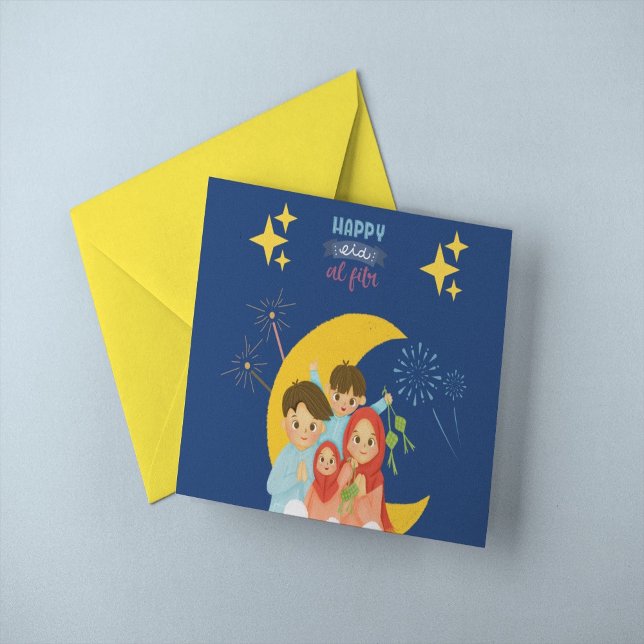 Glad Eid Al Fitr-firande med Ketupat  Kort (Skapare uppladdad)