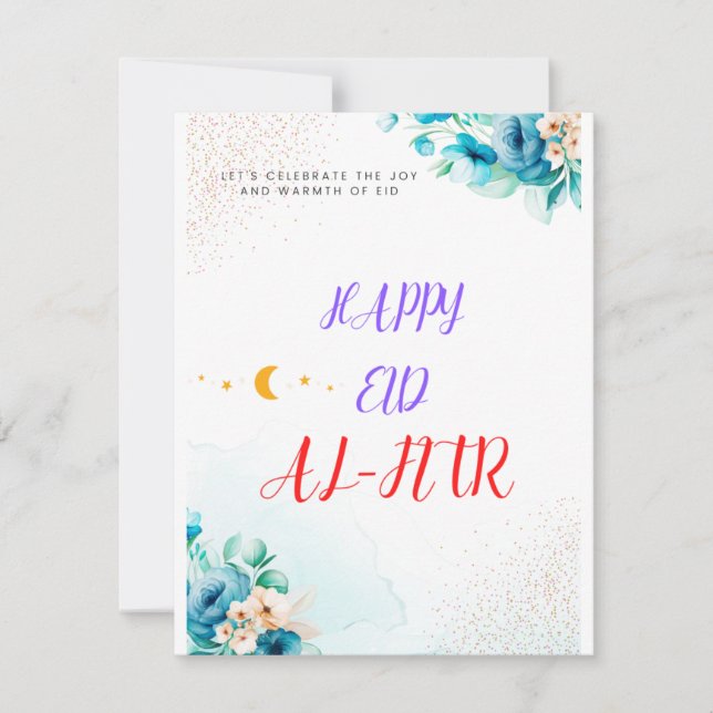 Glad Eid al-Fitr Mubarak-kort Julkort (Framsida)