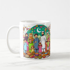 Glad Eid Familj Rolig Firande Design Kaffemugg
