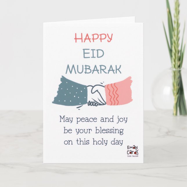 Glad Eid - Handskakning Kort (Framsida)
