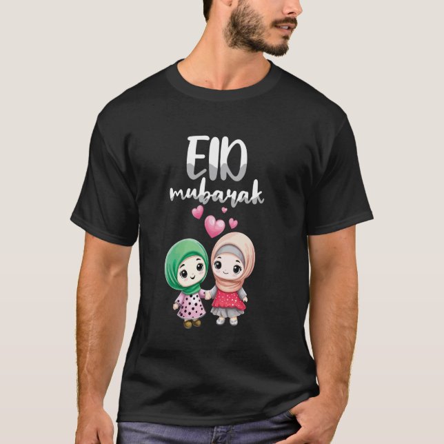 Glad Eid Mubarak Glad Ramadan Muslim Islamisk T Shirt (Framsida)