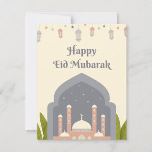 Glad Eid Mubarak islamisk hälsning Julkort