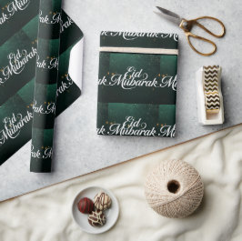 Glad Eid Mubarak Vit Elegant Presentpapper 