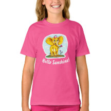 Glad Elefant T-Shirt för Flickor | Hej Solsken 
