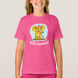 Glad Elefant T-Shirt för Flickor Hej Solsken