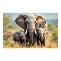 Glad Elefantfamilj