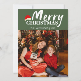 Glad Elegant modern jul med ett foto Julkort