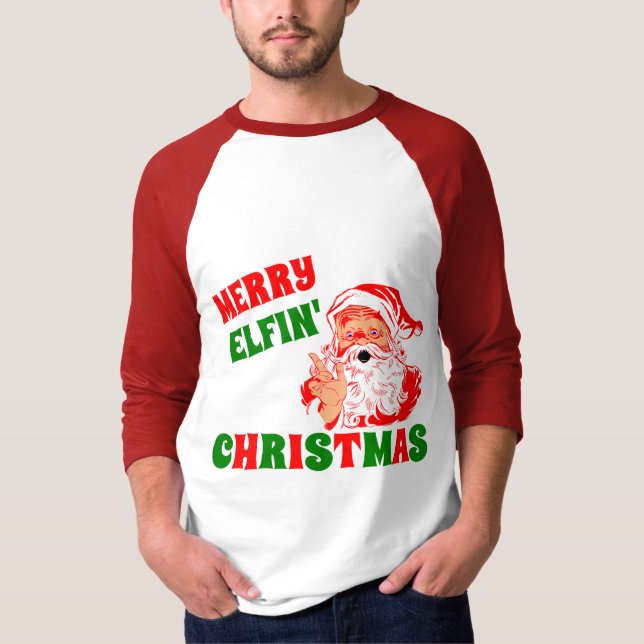 Glad ELFIN'-jul T Shirt (Framsida)