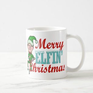 Glad Elfin julvits för rolig älva Kaffemugg