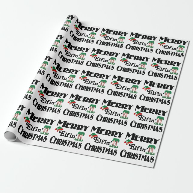 Glad Elfska jul Presentpapper (Utrullad)