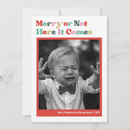 Glad eller inte White Christmas Foto Julkort