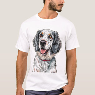 Glad engelsk setter hund t shirt