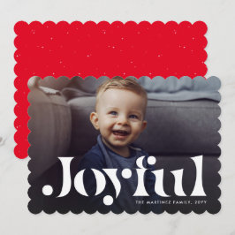Glad enkel enfoto röd julkort