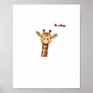 glad entusiastisk giraff-emoji poster