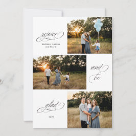 Gläd er och jubla tre foto design julkort