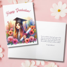 Glad examen för mellanstadie- och högstadieflicka