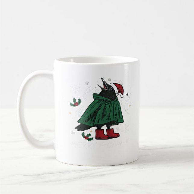 Glad F Caw F Rolig Grafisk Stil Kaffemugg (Vänster)