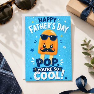 Glad faders dag Cool Pop Popsicle Pappa Solglasögo Kort