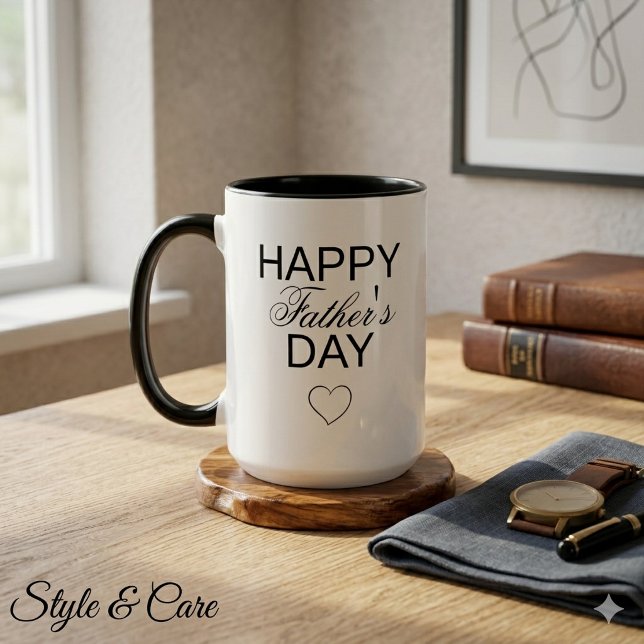 Glad faders dag Mugg Gåva till Pappa Kaffe Kopp Kä (Happy Fathers Day Mug Gift for Dad Coffee Cup Love)