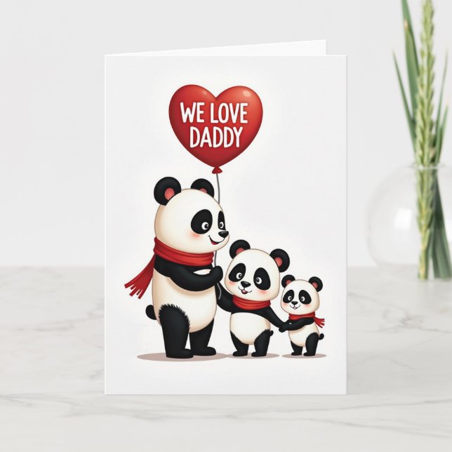 Glad faders dag Panda-kort Kort (Framsida)