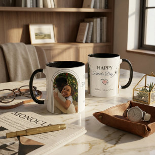 Glad fadersdag Anpassad foto Modern minimalistisk Mugg