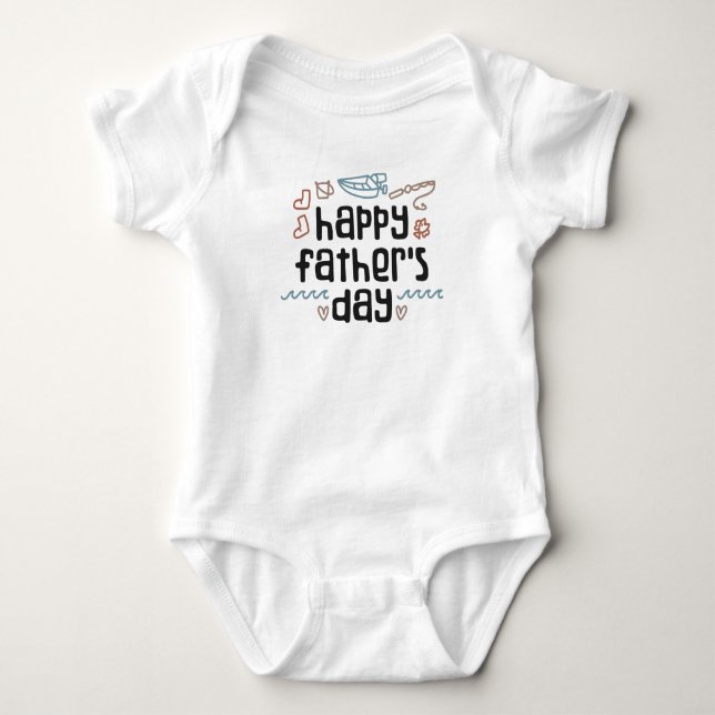 Glad fadersdag Baby Body T Shirt (Framsida)