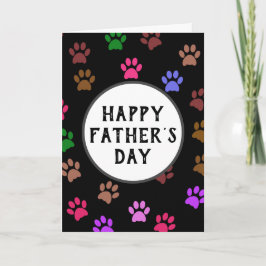 Glad fadersdag Bästa hundpappa någonsin tassavtryc Kort