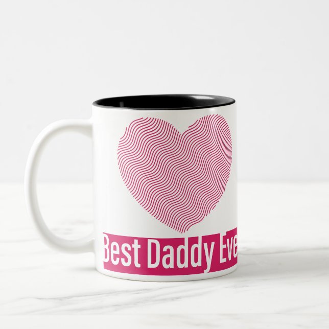 Glad fadersdag, bästa pappa någonsin.  Två-Tonad mugg (Vänster)