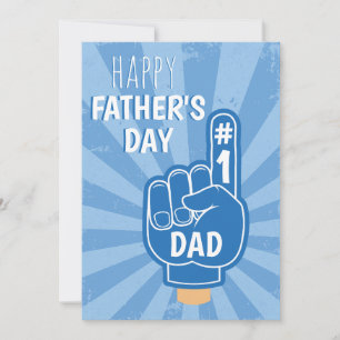 Glad fadersdag Cool Retro Blå Bästa Pappa  Julkort